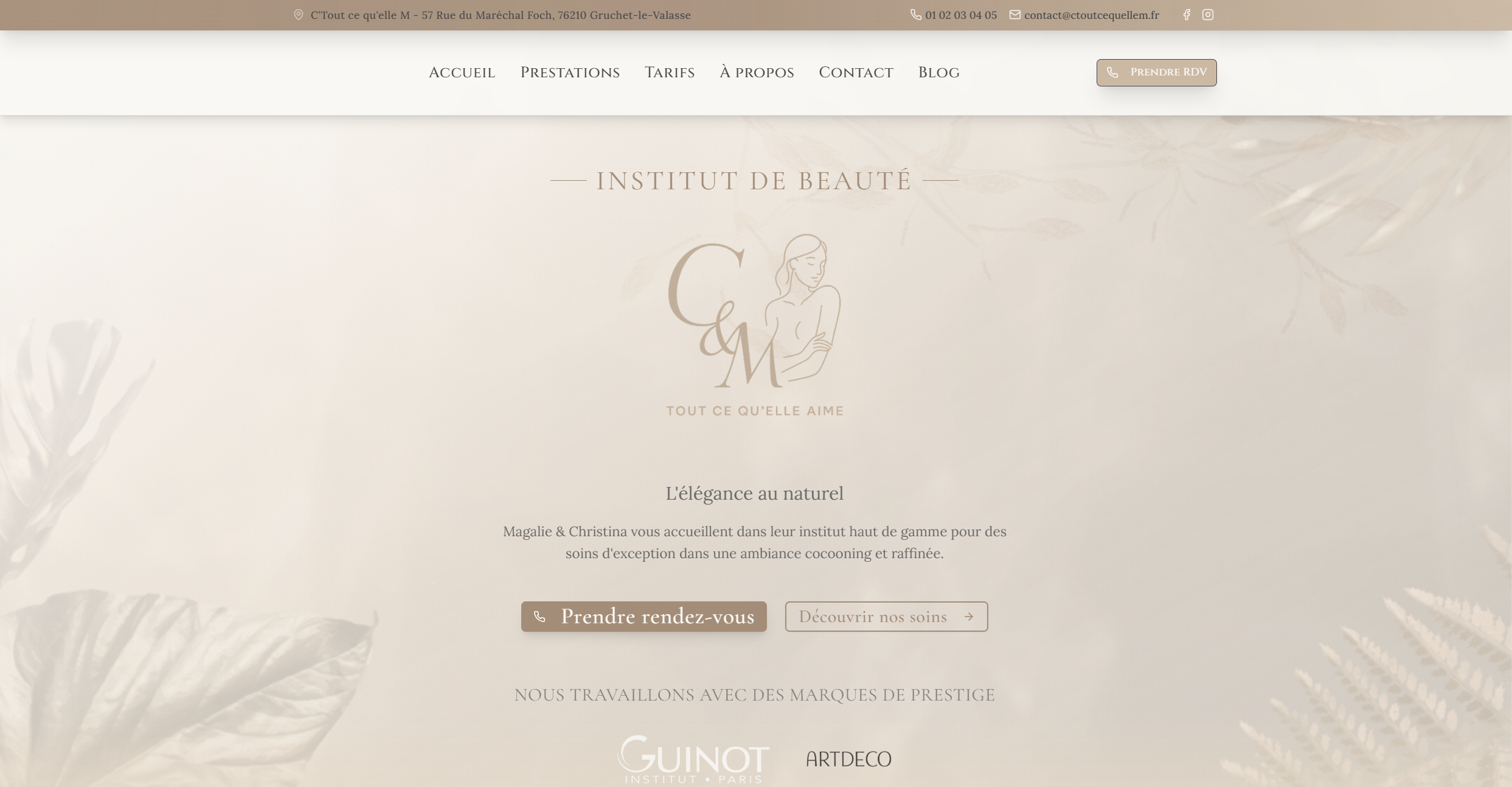 Page À propos DM SARL