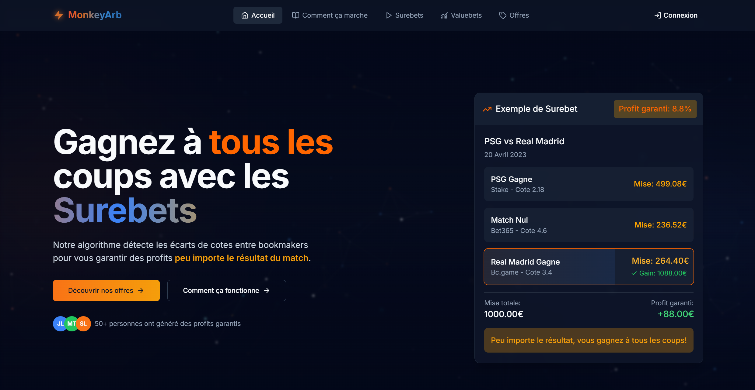 Capture d'écran du projet MonkeyArb
