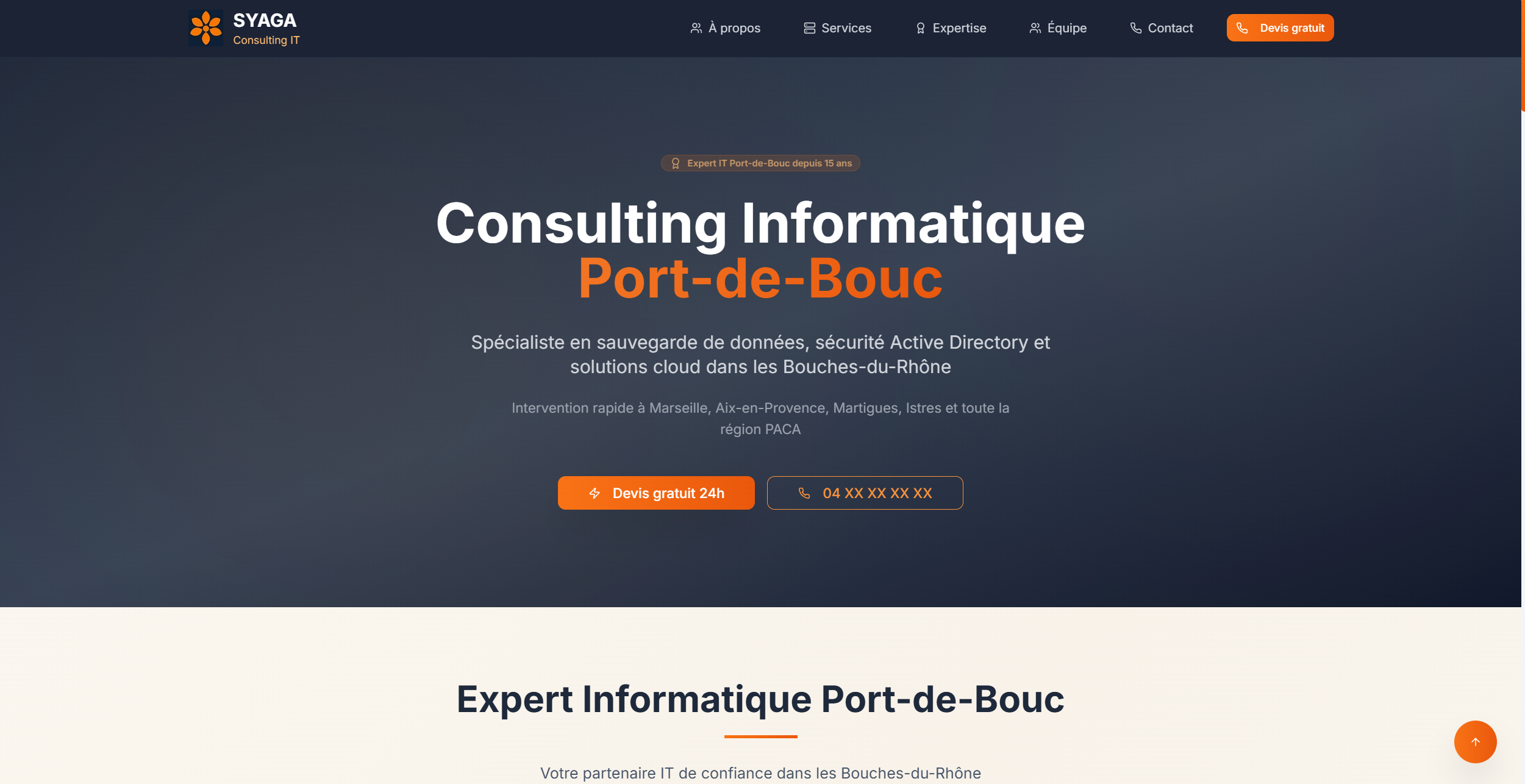Capture d'écran du projet Syaga Consulting